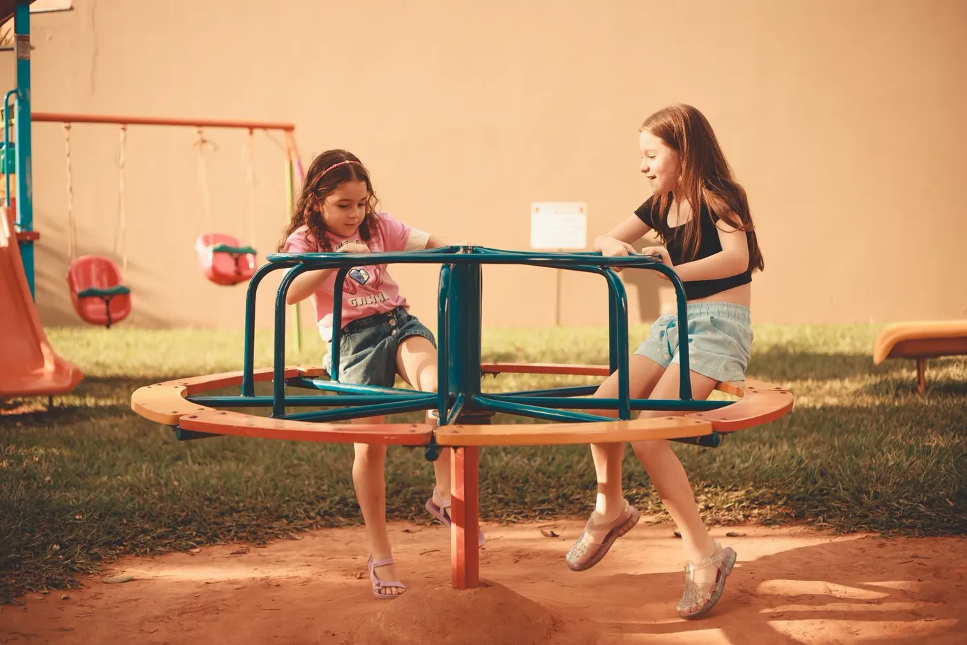 Children playing together outdoors